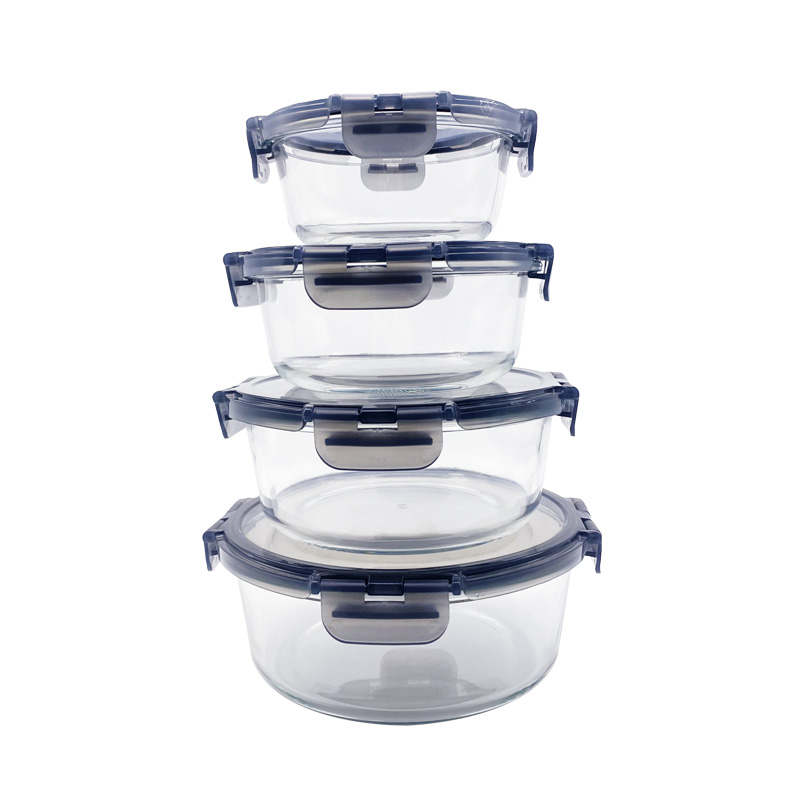 Glass Food Storage Containers with Removable Ears Round