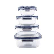 Glass Food Storage Containers with Removable Ears Square