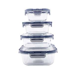 Glass Food Storage Containers with Removable Ears Square