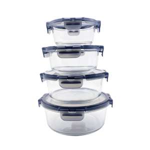 Glass Food Storage Containers with Removable Ears Round