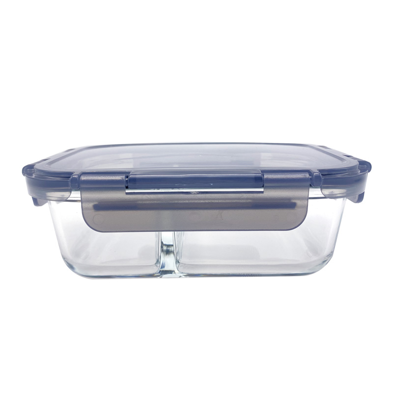 Lunch box 2 compartments glass divided food storage containers