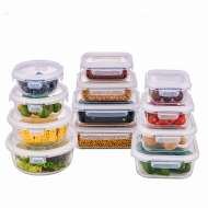 CONSING fast delivery on stock glass containers with locking lids