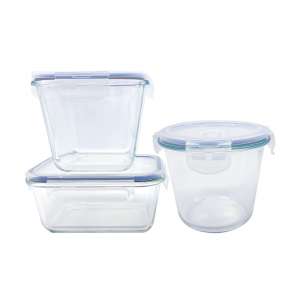 High Borosilicate Glass Storage Containers with Lids, Large Deeper Glass Lunch Bento Box