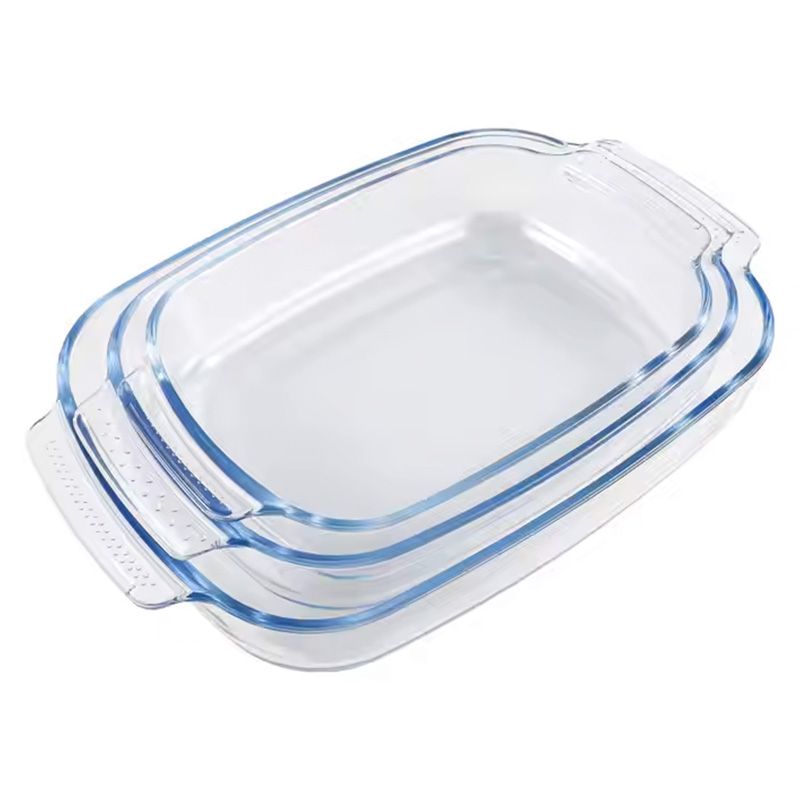 High Borosilicate Glass tableware Baking Dish with Handles
