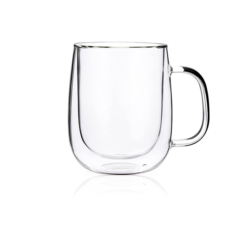 Consing Double Wall Glass Coffee Mug, 4.1-16.9oz (120-500ml), 5 Pieces, Insulated Glass, Handle, Double Wall Construction, Tea, Microwave Freezer Safe