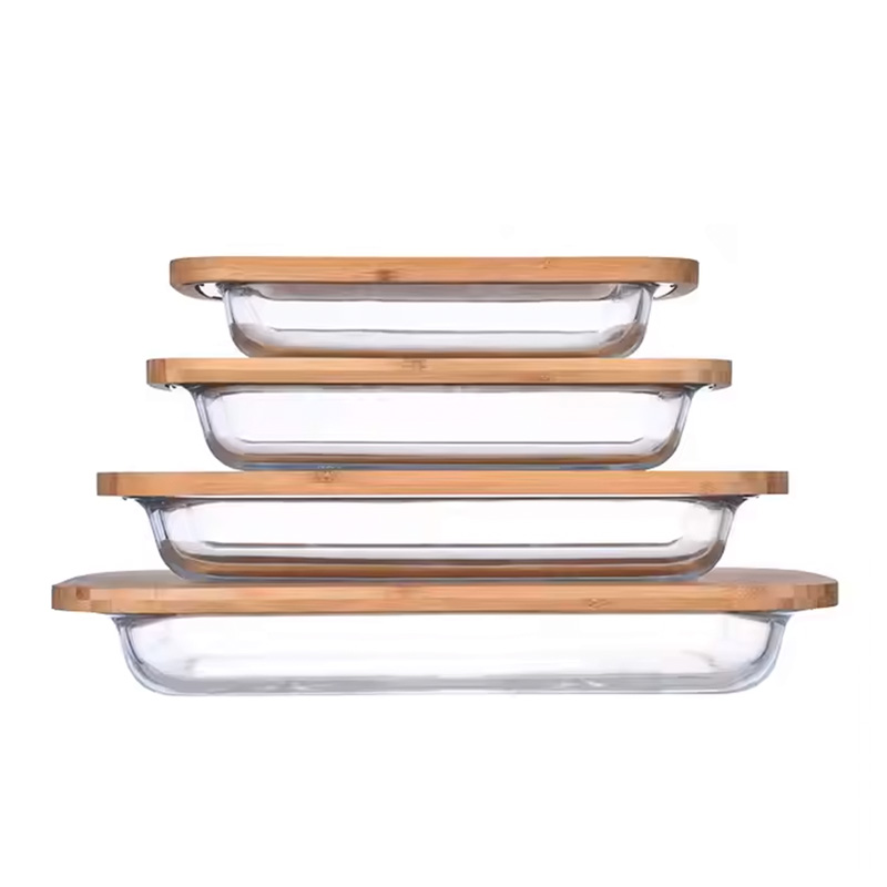 Rectangular Glass Baking Dish with Bamboo Lid