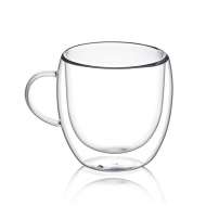Wholesale Customized Large 100ml 180ml 250ml 350ml 450ml clear Borosilicate Insulated Double Wall Glass Coffee Tea Cups Mugs with Handle