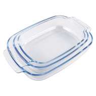 High Borosilicate Glass tableware Baking Dish with Handles