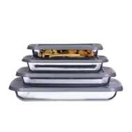 Glass Baking Dishes with PE Lids Ideal for Freezer-to-Oven Cooking