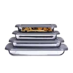 Glass Baking Dishes with PE Lids Ideal for Freezer-to-Oven Cooking