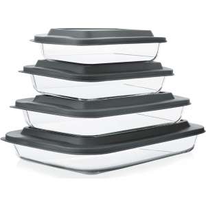Food Glass Bakeware for Microwave, Oven, Freezer and Dishwasher Safe