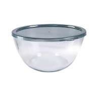Large Glass Salad Bowl Glass Mixing Bowl with PP Lid Stackable High Borosilicate Bowl