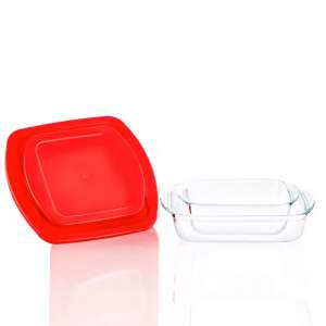 Glass Baking Dish with Plastic Lid Oven Microwave Freezer and Dishwasher Safe