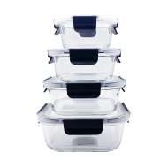 Removable Lock Glass Container Box Square