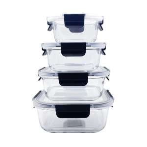 Removable Lock Glass Container Box Square
