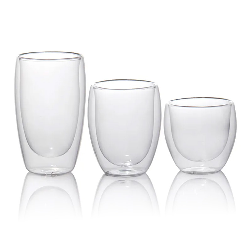 OEM Wholesale High Quality 100ml 180ml 250ml 350ml 450ml Borosilicate Double Wall Layer Glass Cup for Tea
