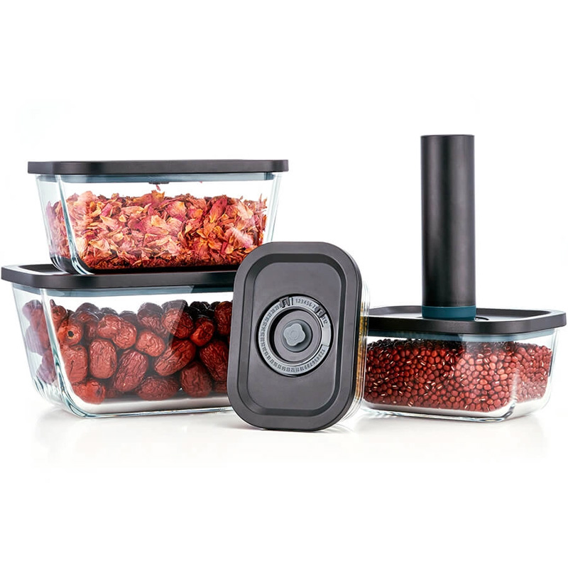 Consing OEM/ODM Airtight Glass Food Storage Container with Pump Vacuum Glass Container Set