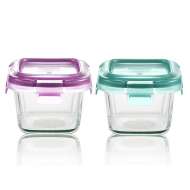 Customized High Borosilicate Mini Glass Box Lunch Food Container Locking Lid Airtight Label Baby Crisper