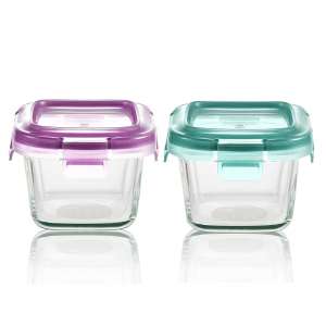 Customized High Borosilicate Mini Glass Box Lunch Food Container Locking Lid Airtight Label Baby Crisper