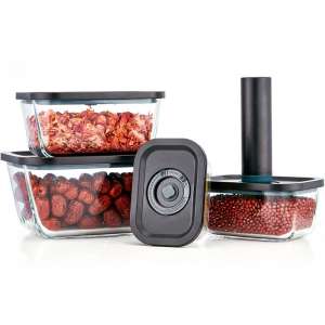Consing OEM/ODM Airtight Glass Food Storage Container with Pump Vacuum Glass Container Set