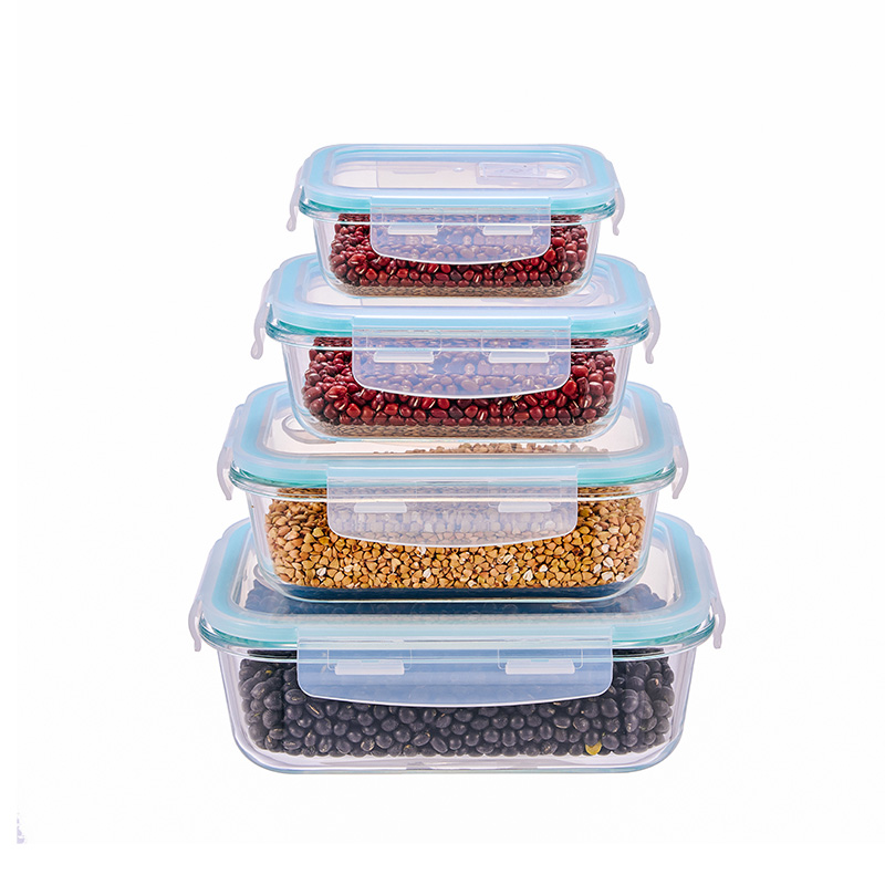 Airtight Glass containers with vented lid Rectangular