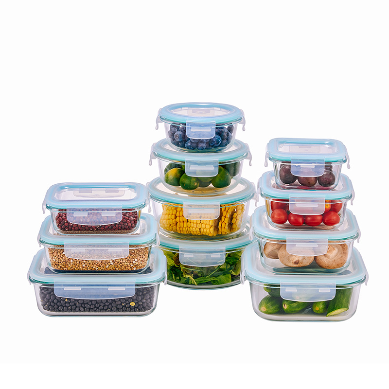 Glass Food Storage Containers with Airtight Snap Locking Lids BPA Free