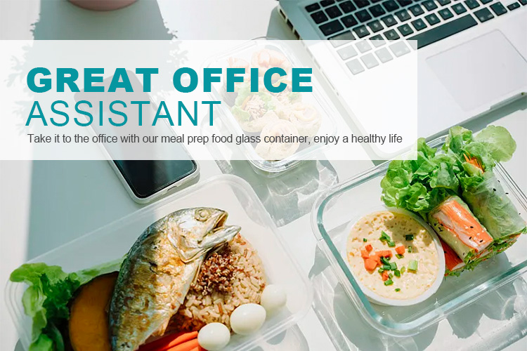 CONSING fast delivery on stock rectangular glass food storage container with locking lids