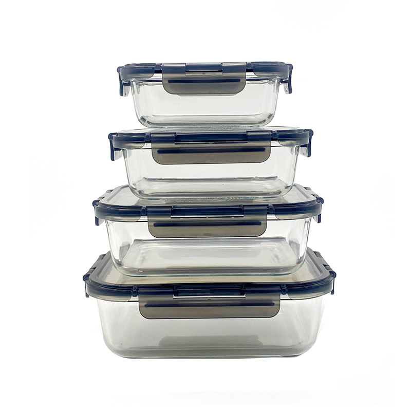Glass Food Storage Containers with Removable Ears Rectangular