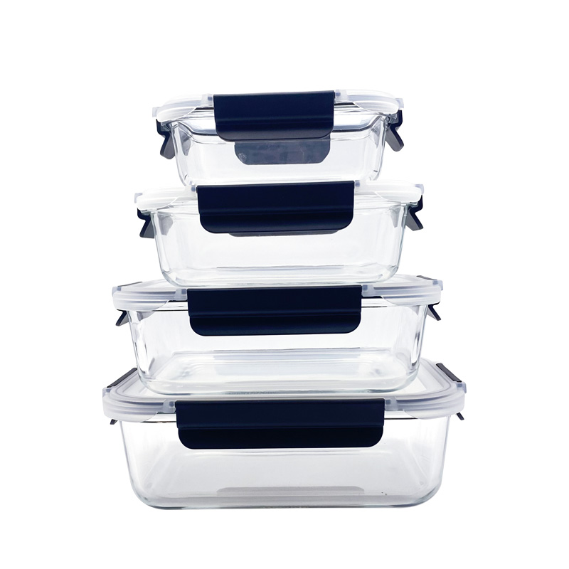 Removable Lock Glass Container Box Rectangular