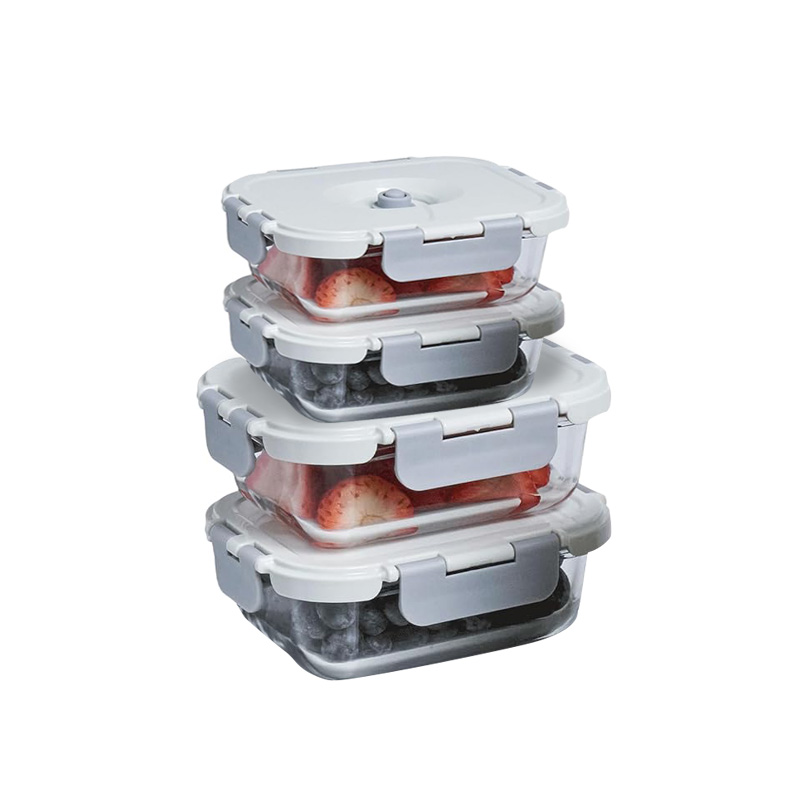 Glass Kitchen Vacuum Storage Glass Lunch Box with Vacuum Lid