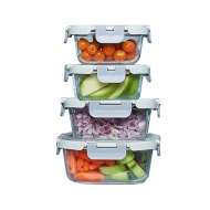 Kitchen Borosilicate Glass Storage Food Container With Vacuum Lids, Microwave, Oven Fridge Safe