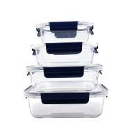 Removable Lock Glass Container Box Rectangular