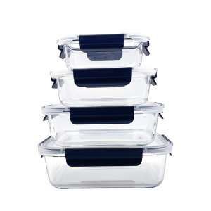 Removable Lock Glass Container Box Rectangular