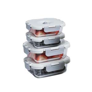 Glass Kitchen Vacuum Storage Glass Lunch Box with Vacuum Lid
