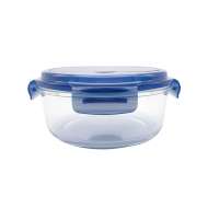 Glass Lunch Box With Fork and Spoon, Glass Food Storage Containers, Round