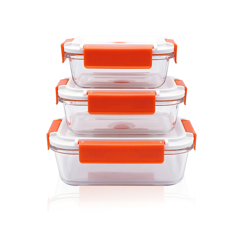 Rectangular Glass Storage Food Container With Vacuum Lids, BPA-Free, Vacuum Lids for Airtight Seal