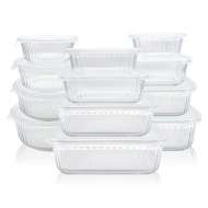 Ribbed Design Glass Food Container,Perfect for Lunch, Meal, and Food Prep