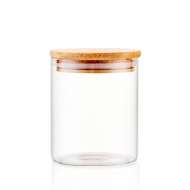 Round Custom High Borosilicate Glass Food Storage Jars Containers Bamboo Lids Kitchen Canister with Bamboo Lids Set