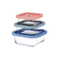 Eco-friendly Square Glass Food Storage Container with Silicone Lid, Perfect for Use Lunch Box