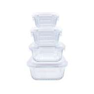 Wave Design Glass Containers with Lids, Glass Meal Prep Containers, BPA Free & Leak Proof, Square
