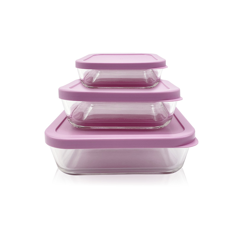 Square Meal Prep Glass Containers Simple lid, BPA-Free Lids & Oven-Safe Glass