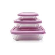Square Meal Prep Glass Containers Simple lid, BPA-Free Lids & Oven-Safe Glass