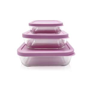 Square Meal Prep Glass Containers Simple lid, BPA-Free Lids & Oven-Safe Glass