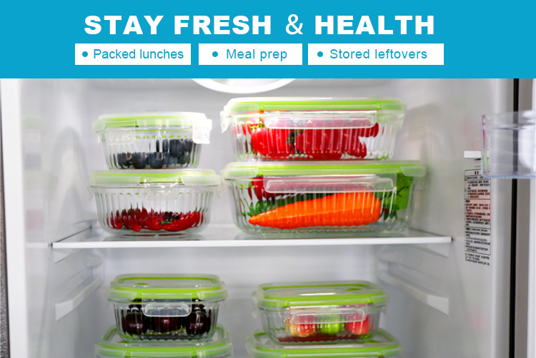 Wave Glass Containers with Vented Lids – Airtight, Leakproof, BPA-Free