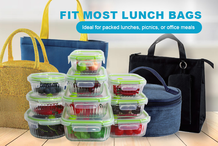 Wave Glass Containers with Vented Lids – Airtight, Leakproof, BPA-Free