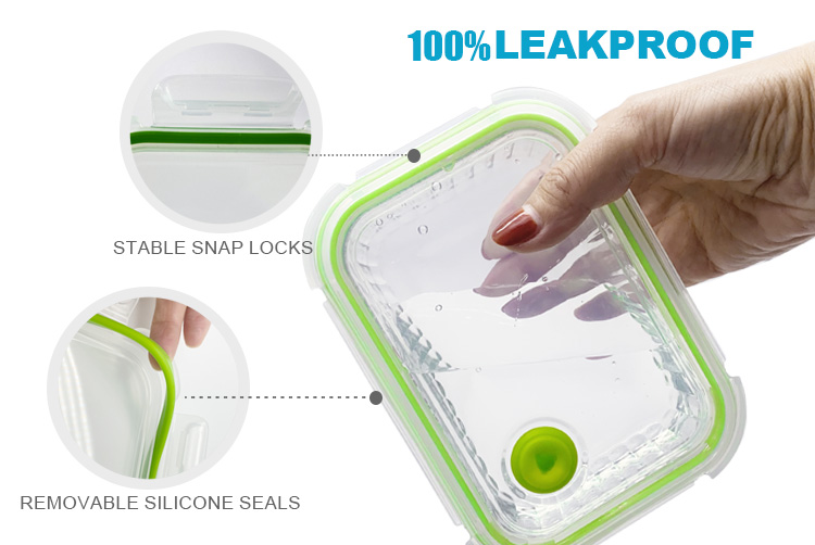 Ribbed Glass Containers with Vented Lids – Airtight, BPA-Free & Eco-Friendly, Rectangular