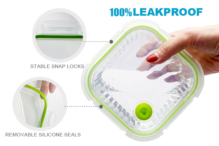 BPA-Free Ribbed Glass Containers with Vented Lids – Airtight & Leakproof, Square