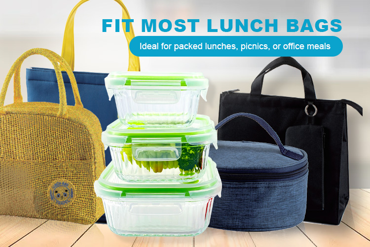 BPA-Free Ribbed Glass Containers with Vented Lids – Airtight & Leakproof, Square