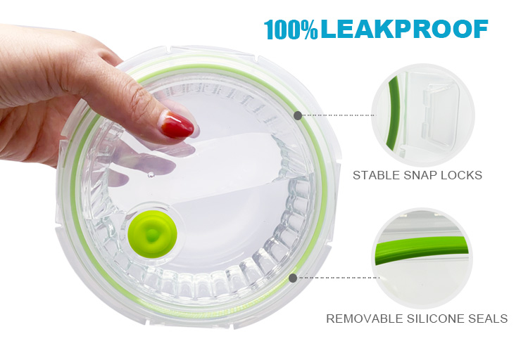New Design Ribbed Glass Containers - Leakproof & Multi-Safe (Microwave/Oven/Dishwasher/Freezer), Round