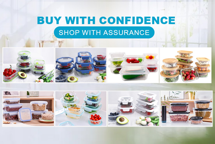 New Design Ribbed Glass Containers - Leakproof & Multi-Safe (Microwave/Oven/Dishwasher/Freezer), Round